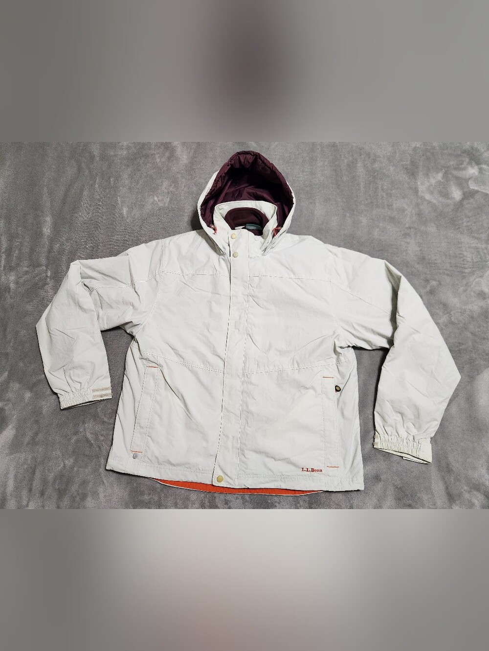 Vintage L.L. Bean 3-in-1 Ski Parka Jacket Fleece Liner Gray Maroon Large